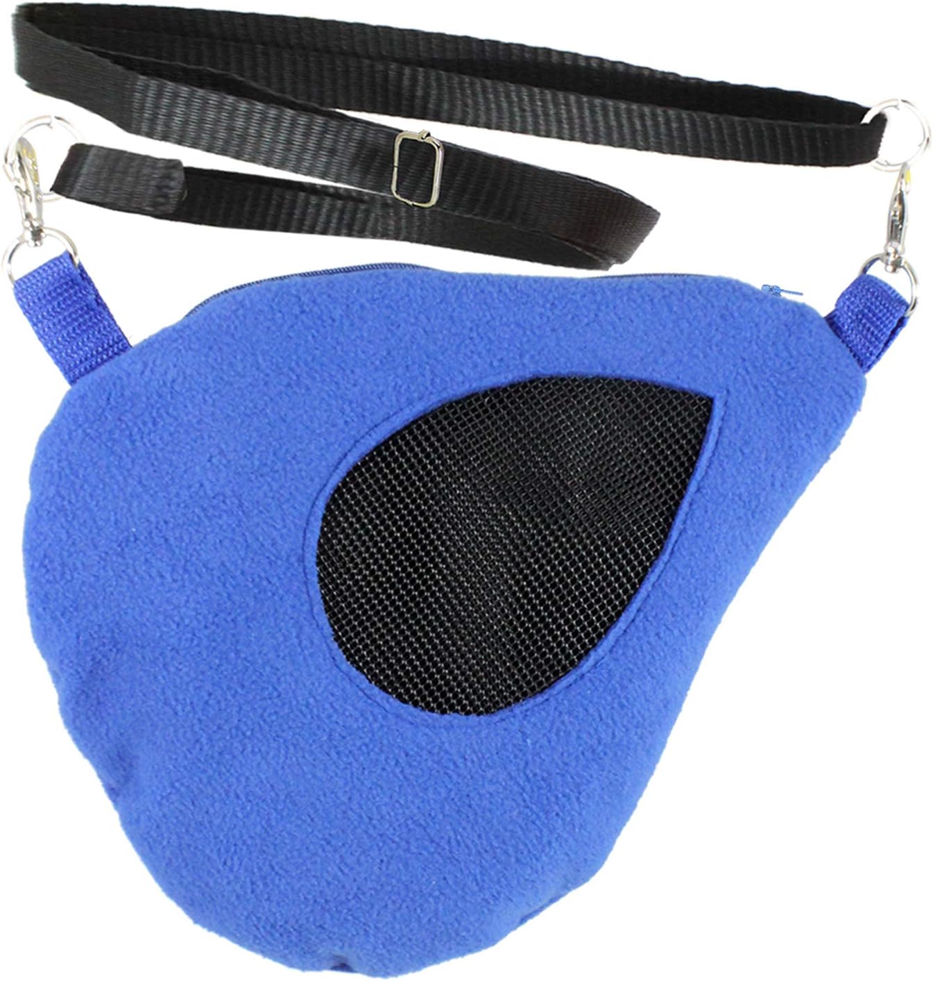 Exotic Nutrition grey bonding pouch demonstrating size proportions with small pets