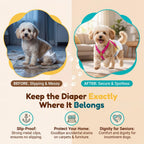 Adjustable pet harness straps for female dog diapers and male belly bands