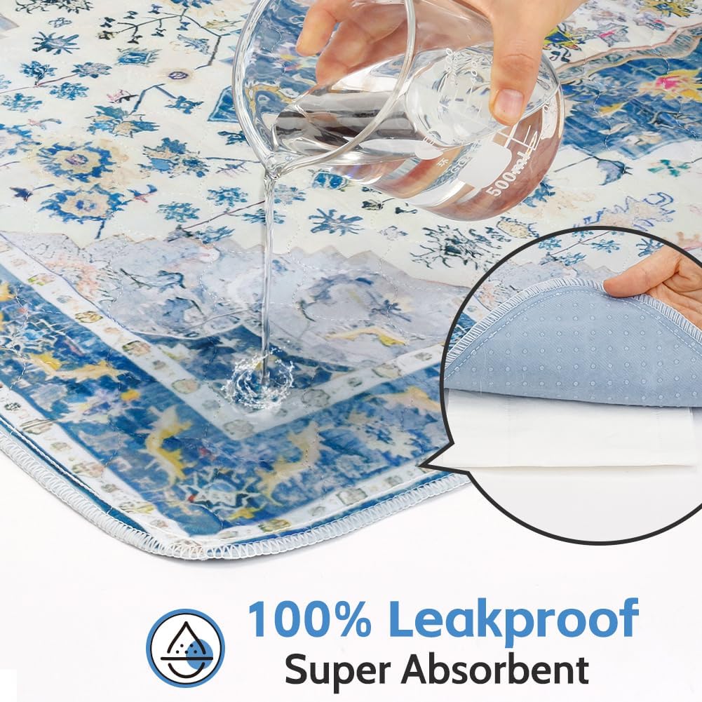 Uligota washable pet mat placed inside dog crate