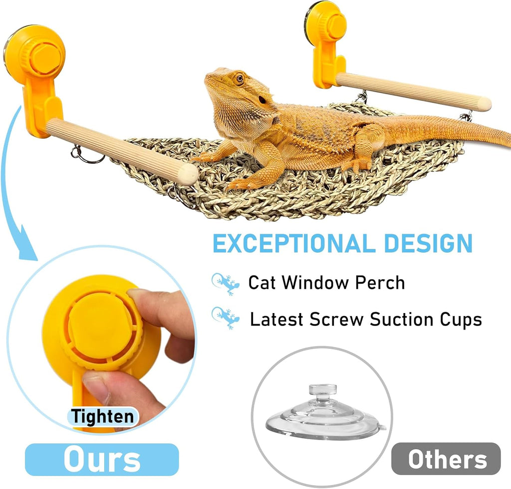 VCEPJH Lizard Lounger Bed emphasizing the powerful spiral suction cups attached to glass