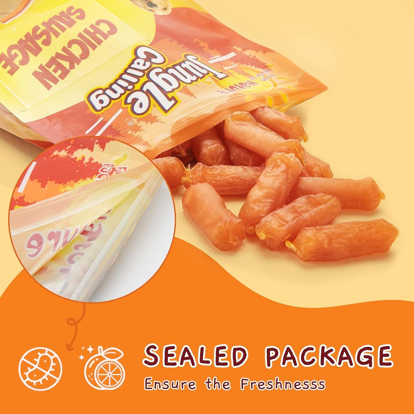 Easy to chew chicken sausage dog snacks