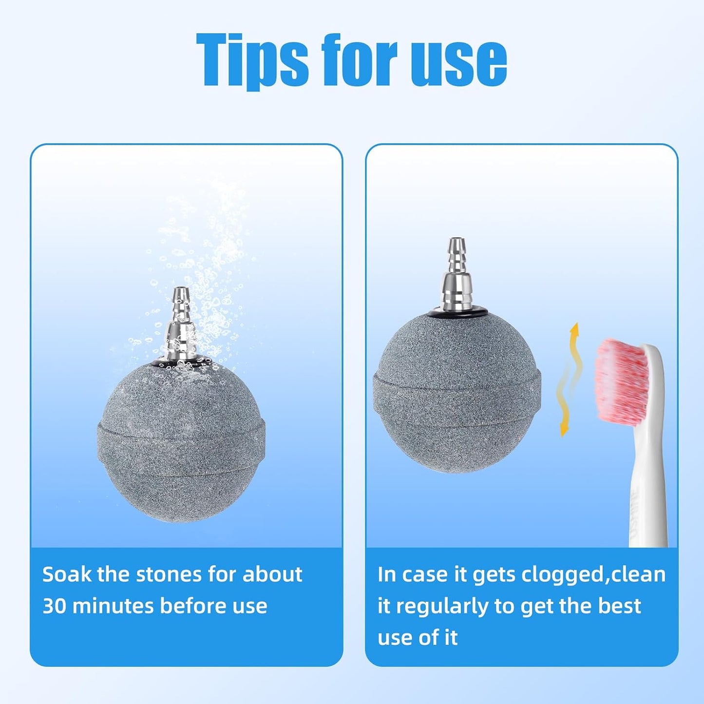 AQUANEAT deep water culture reservoir air stone pack with dual connector options.