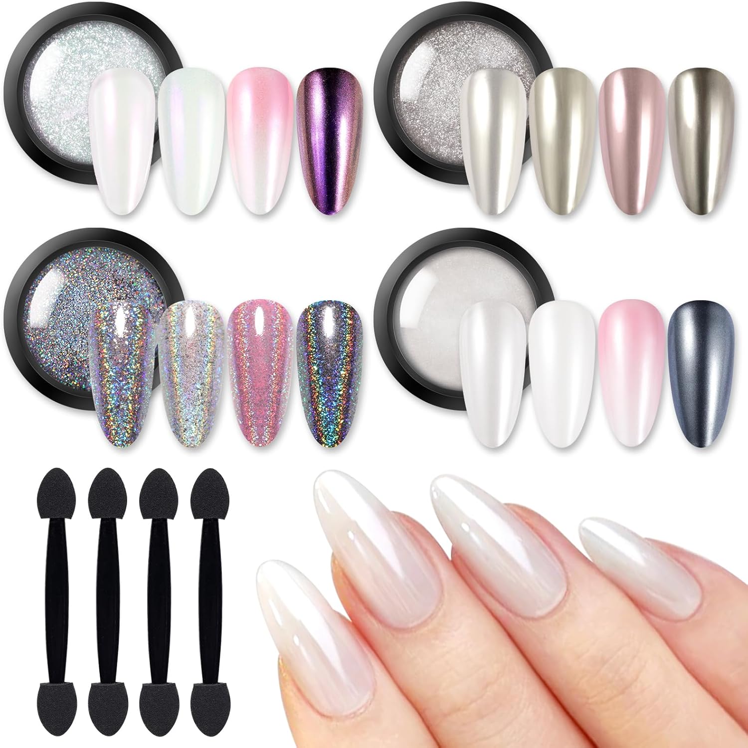 Born Pretty Chrome Nail Powder set front packaging view