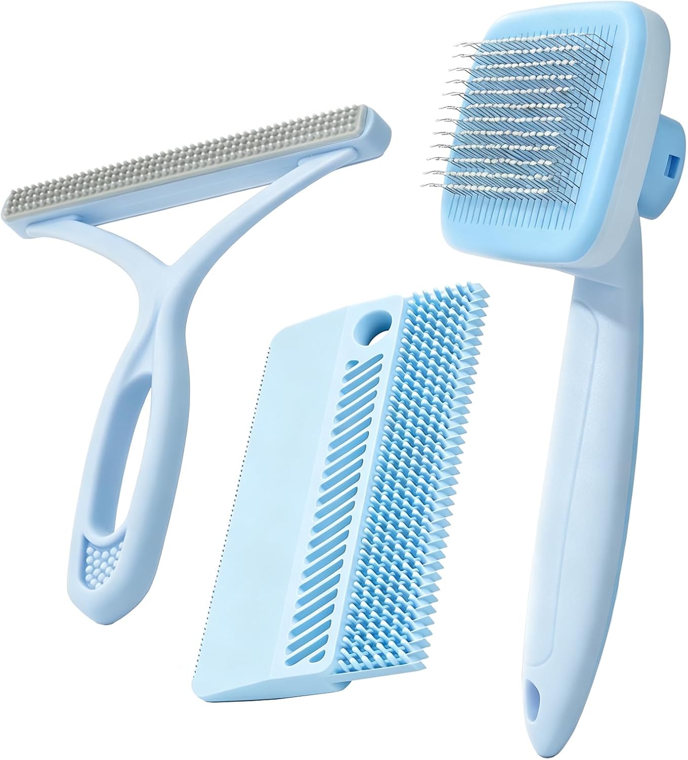 Self-Cleaning Cat Shedding Grooming Brush for Small Dog Pet Short Hair Remover Set Reusable Lint Removal Tool Carpet Scraper for Clothes Couch Bedding Furniture Car Pink - Image 13