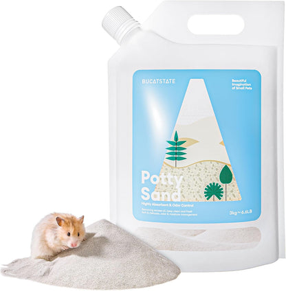 BUCATSTATE Hamster Bath Sand with Pour Spout, 6.6LB Desert Bath Sand | No-Dust Potty Litter Calcium-Free Sand for Hamster Chinchillas Gerbil Mice Degu or Other Small Pets (Fine Sand) - Image 12