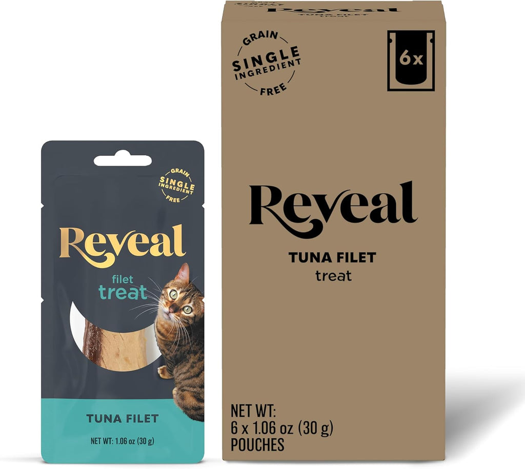 Reveal Whole Tuna Loin Cat Treats 12 Pack, Single Ingredient, Grain Free, High Protein, Natural Cat Treats for Training, No Fillers, No Artificial Additives (12 x 1.06 oz Loins) - Image 10
