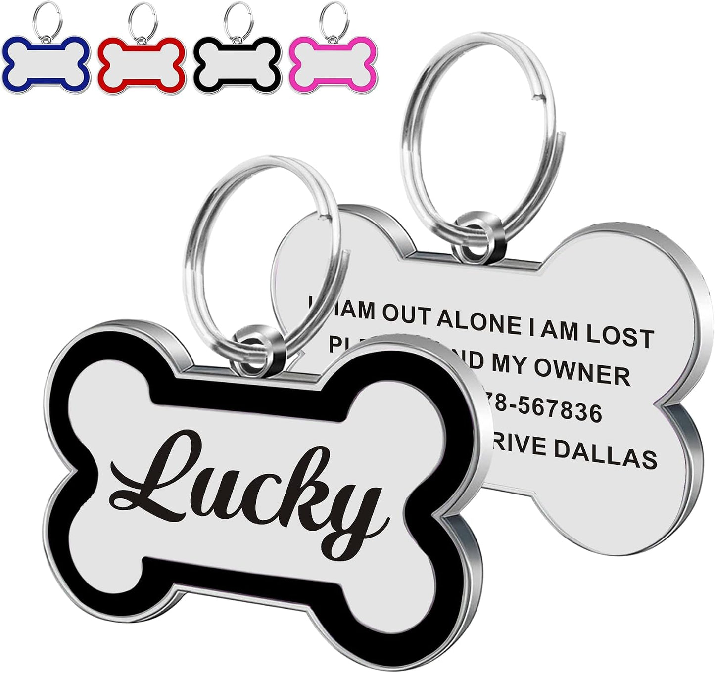 Dog Tags Personalized for Pets Dog Name Tags Personalized Dog Tag Engraved Custom Dog Tags for Pets Custom ID Tags for Puppy Cat (Pink, S) - Image 12