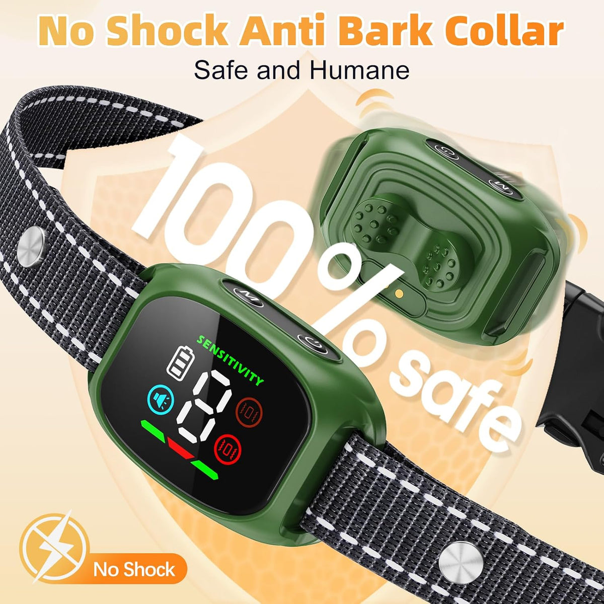 Ricivi anti barking device with LCD display settings.