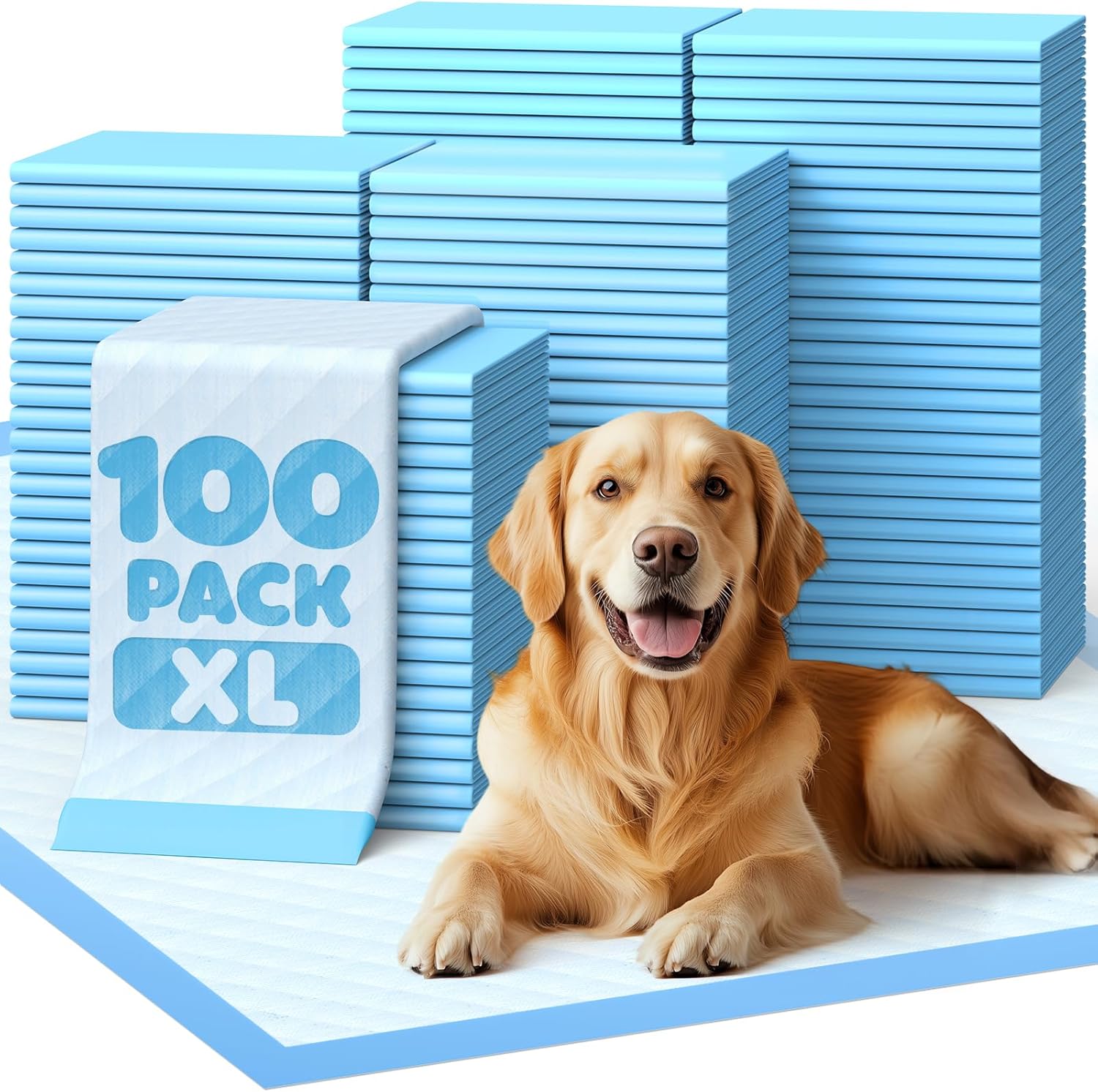 Powools Charcoal Puppy Pads - 100 Packs, 34"x28" Ultra-Large Puppy Pads, Odor-Control Carbon Pee Pads for Dogs, 6-Layer Ultra-Absorbent & Quick-Dry Black Training Pads - Image 10