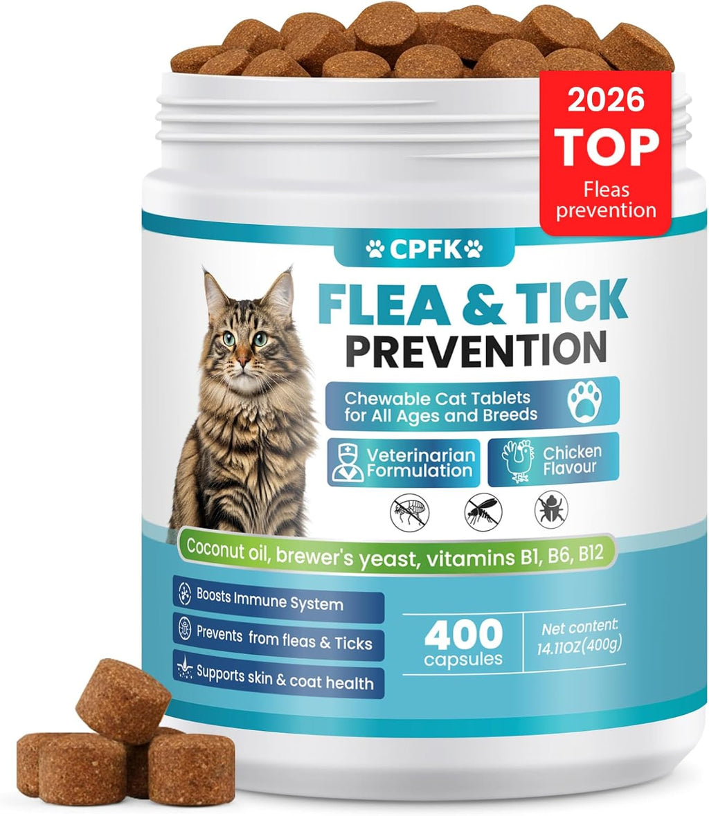 CPFK natural flea treatment for cats packaging showing dosage instructions