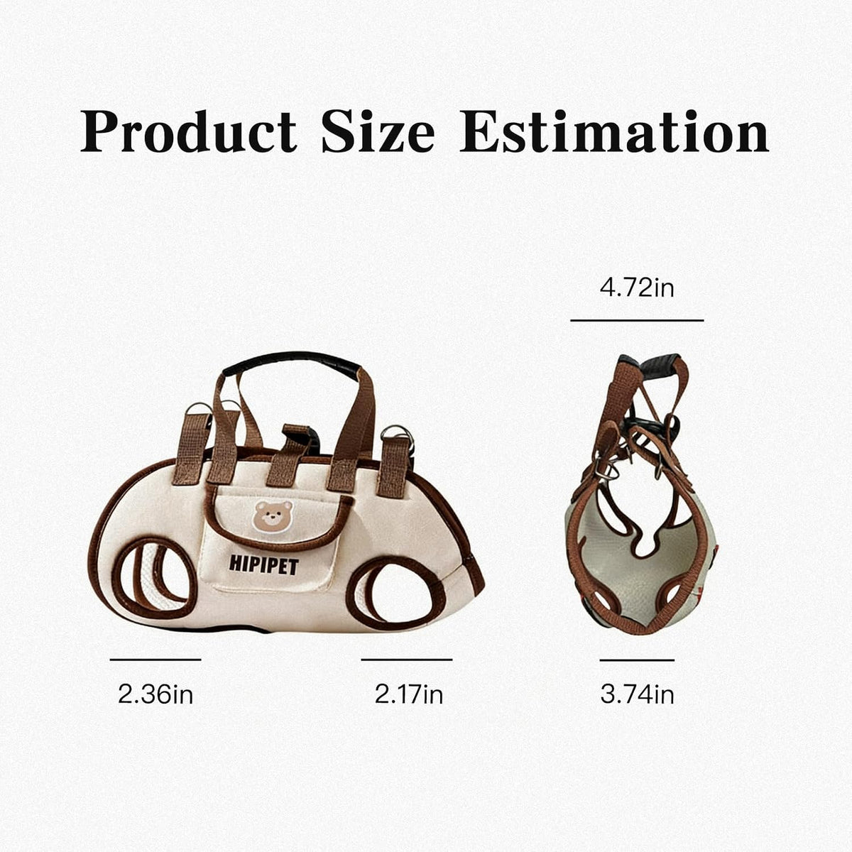 Side profile of breathable puppy carrier showing adjustable strap