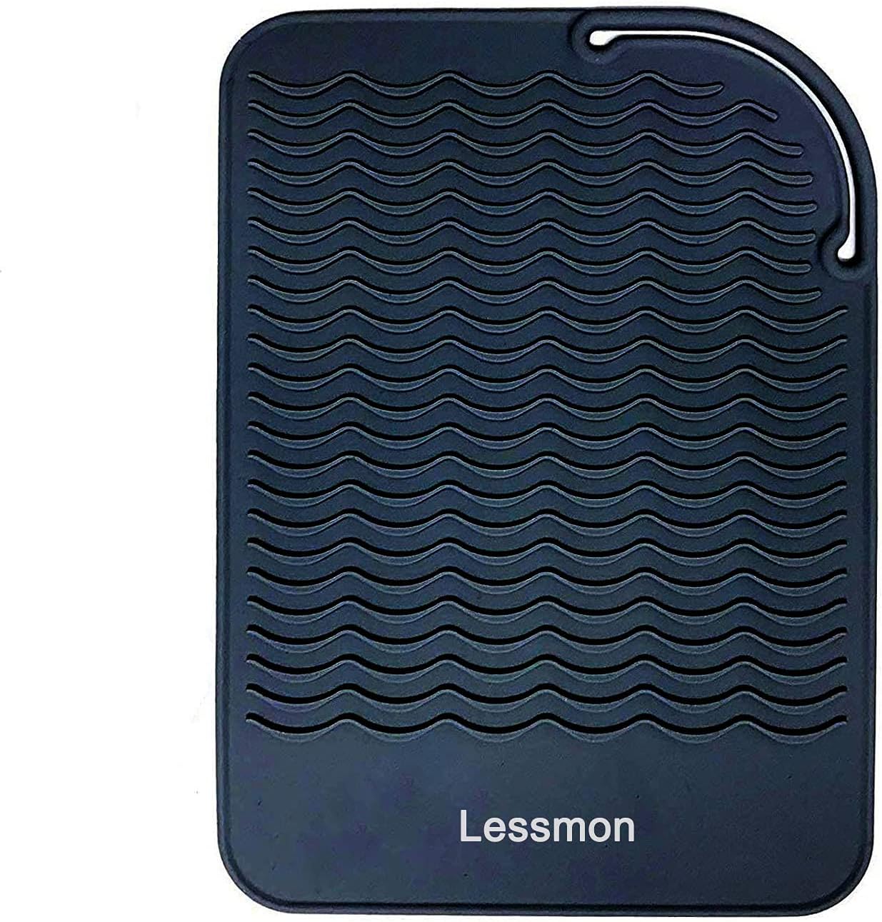 Lessmon silicone heat resistant mat front view showcasing the wave textured surface for hair straighteners