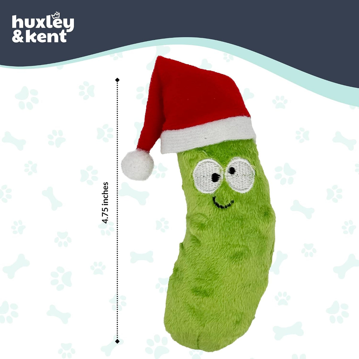 Whimsical pickle cat toy with organic catnip filling.