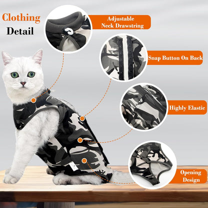 Underbelly view of the breathable cotton pet recovery shirt for abdominal protection.