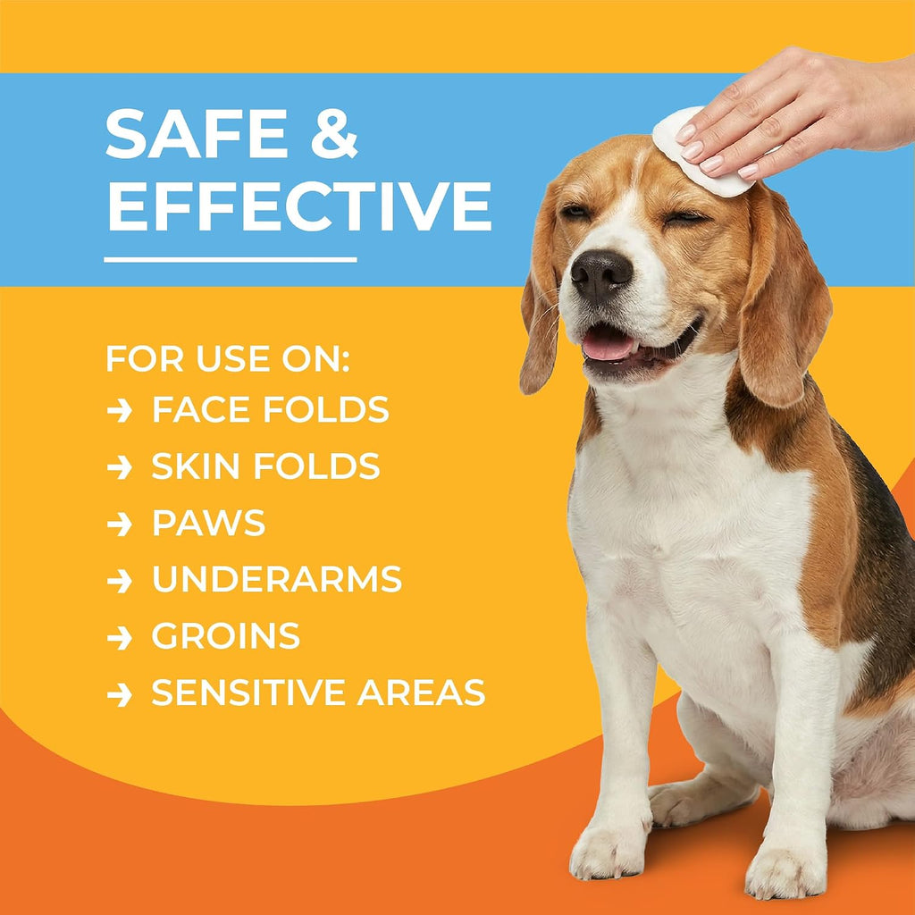 Paw Science antiseptic cleansing wipes package illustration for topical cat acne treatment.