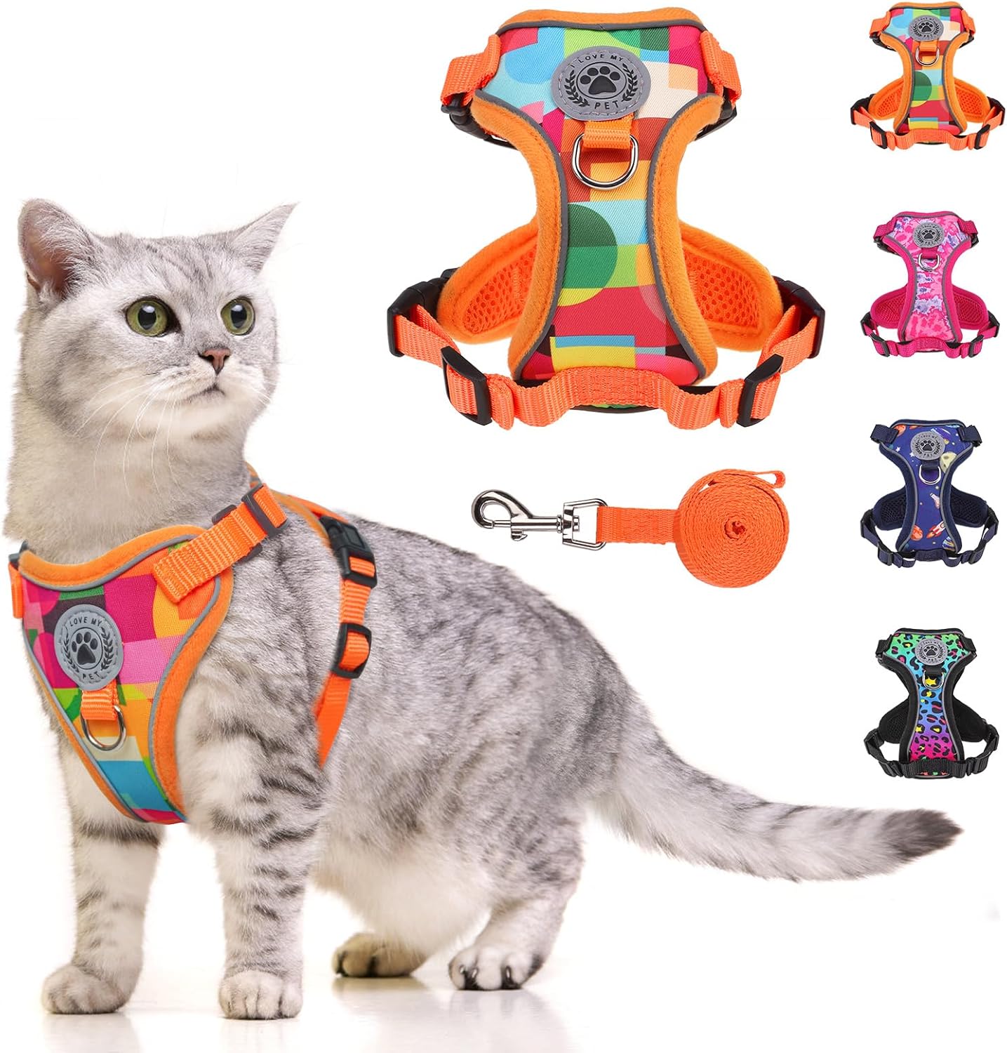BEAUTYZOO Cat Harness, Escape Proof Cat Harness and Leash Set for Walking, Soft Breathable Vest Harness with 3 Buckles Adjustable,Reflective Easy Control Kitten Harness for Cats (Tie Design),Black S - Image 14