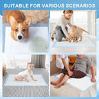 Thick disposable pet underpads by CAHUDIKIC used inside a dog playpen.