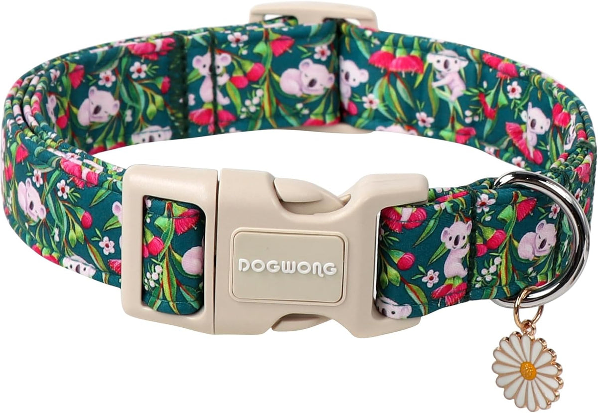 DOGWONG Flower Cotton Dog Collar, Spring Summer Cute Pink Dog Collar Durable Soft Fabric Pet Dog Collars Female Girl Necklace for Small Medium Large Dogs - Image 12