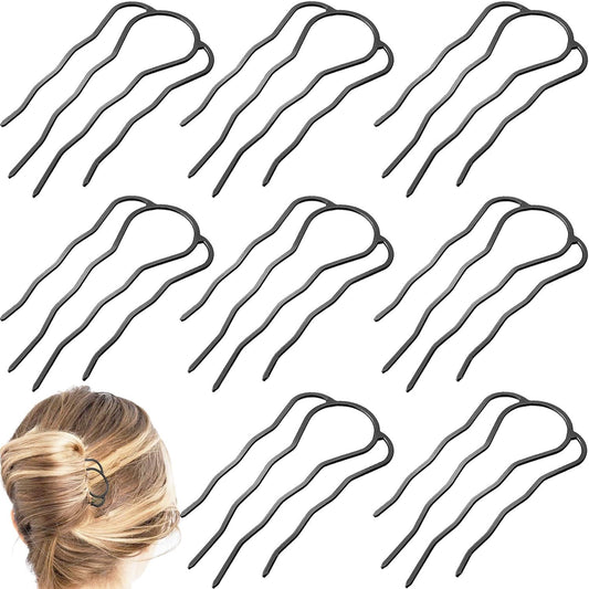 BOYIVI 8 pieces metal hair side combs front view showing 4 prong design