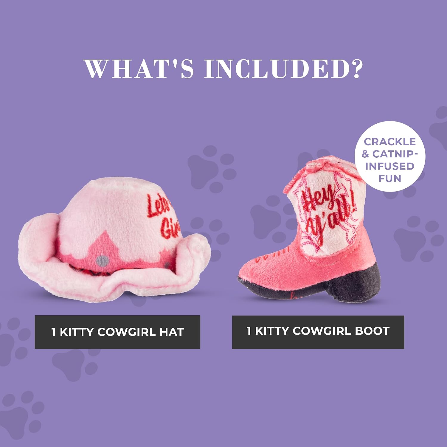 Haute Diggity Kitty interactive crinkle sound pet toys detail view