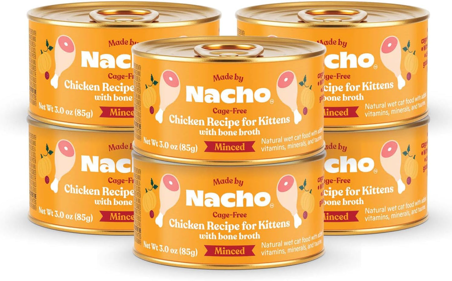 Made by Nacho Sustainably Caught Salmon & Sole Recipe with Bone Broth Minced Wet Cat Food, 3-oz can, Case of 6 - Image 10