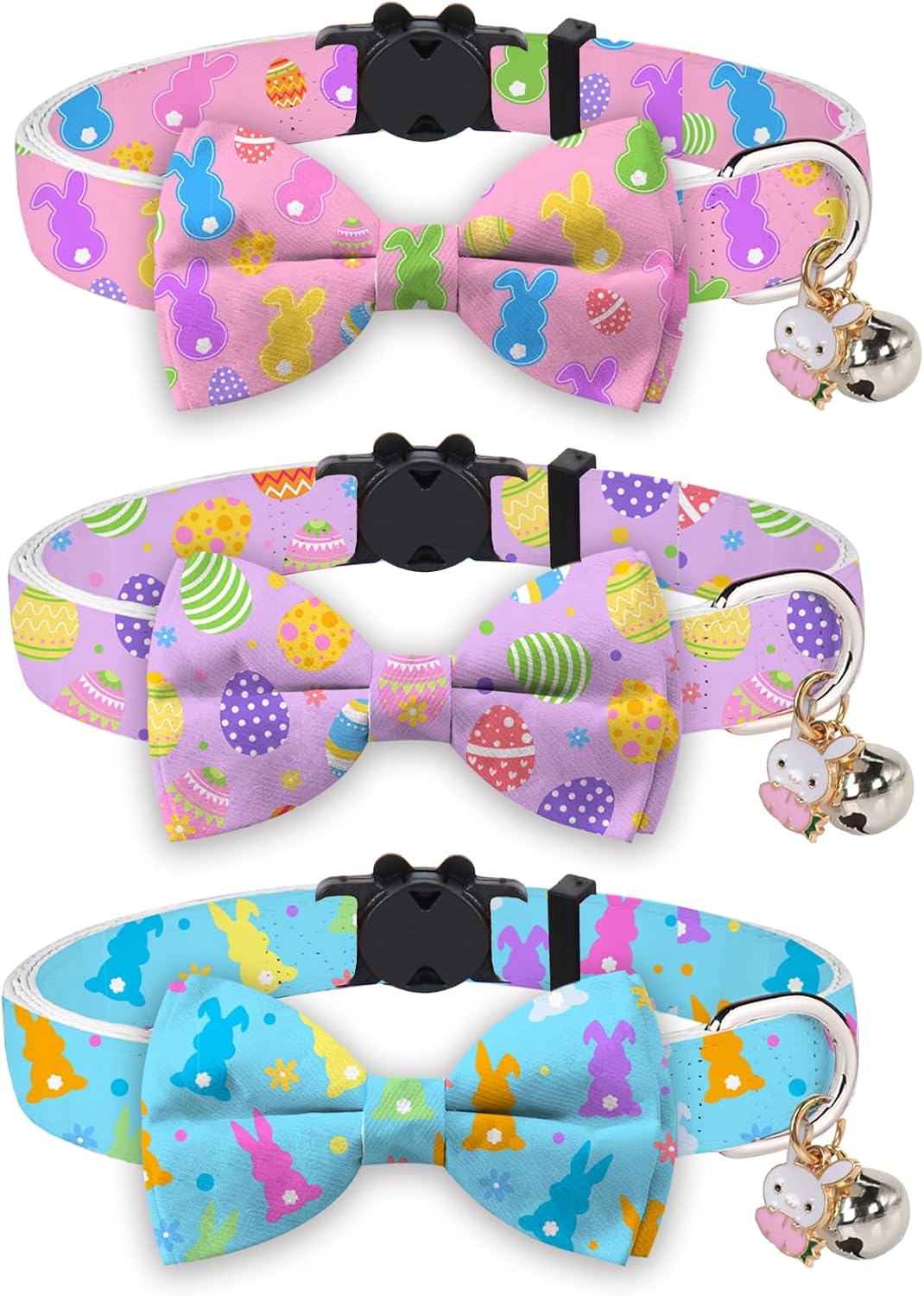 JarThenaAMCS 3 Pcs Tribal Southwest Cat Collar with Breakaway Bell Bow Tie Western Aztec Adjustable Kitten Collars for Small Pet Girl Boy Cats Small Pet Party - Image 11