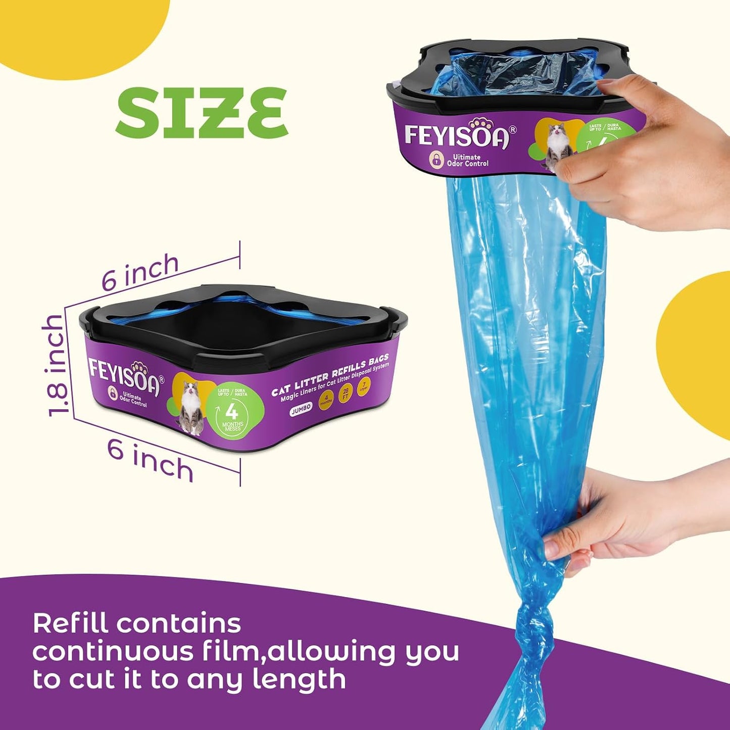 Top angle shot of Kingly premium litter cartridges showcasing the durable leak proof material construction.