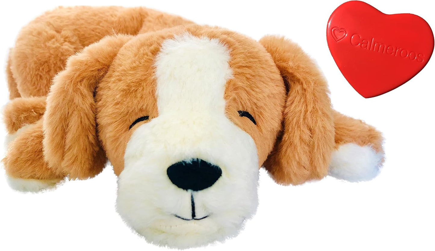 Orange and white kitten heartbeat stuffed animal for pet sleep aid
