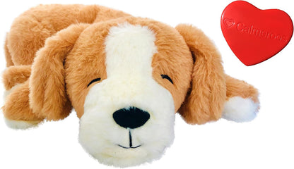 Orange and white kitten heartbeat stuffed animal for pet sleep aid