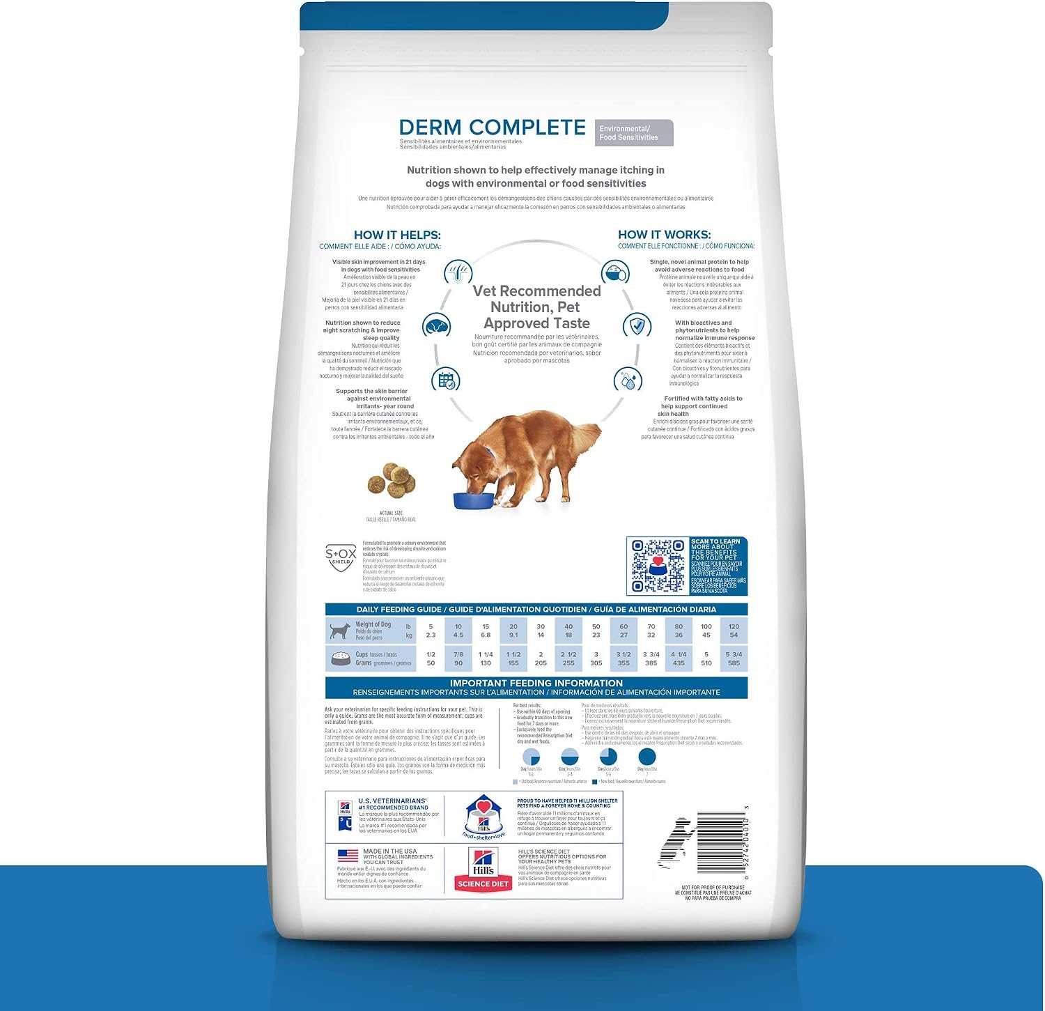 Authentic USA imported veterinary dry dog food bag for food sensitivities.