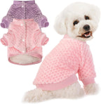 Dog Sweater, 3 Pack Dog Sweaters for Small Medium Dogs or Cat, Warm Soft Flannel Pet Clothes for Dogs Girl or Boy, Dog Shirt Coat Jacket (Medium, Pink+Purple+Light Green) - Image 9