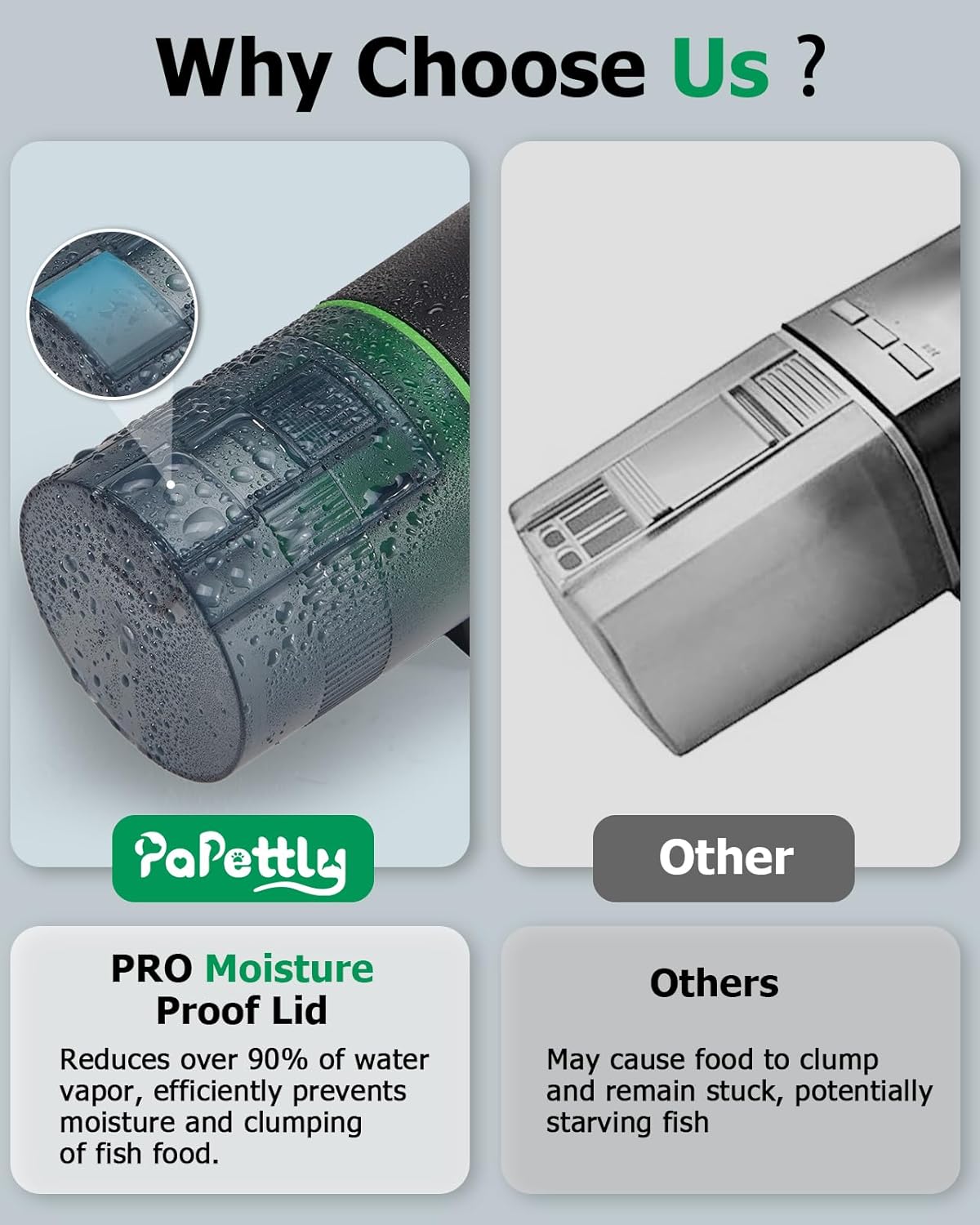 Papettly auto dispenser showing the rear battery compartment requiring two Triple A batteries.