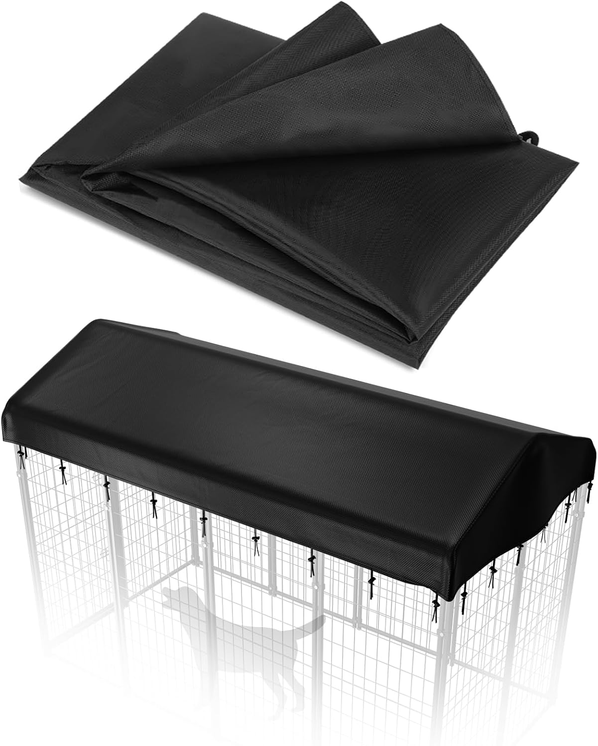 PawGiant outdoor dog kennel cover front view heavy duty waterproof pet enclosure tarp