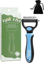 Tool, 2-In-1 Double-Sided Grooming Tool, Deshedding Dog Brush, Pet Shedding Remover Rounded-Tooth Comb For Painlessly Removing Knots And Loose Hair (Blue-Large) - Image 12