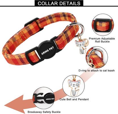 ARING PET 2 Pack Cat Collars-Cute Breakaway Cat Collar with Bell & Pendant, Adjustable Christmas Kitten Collars with Safety Buckle for Girl and Boy Cats - Image 9