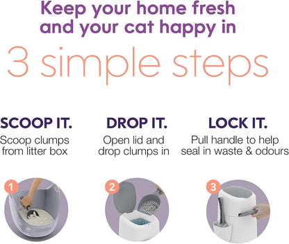 Litter Genie Style Pail wide opening for easy litter disposal