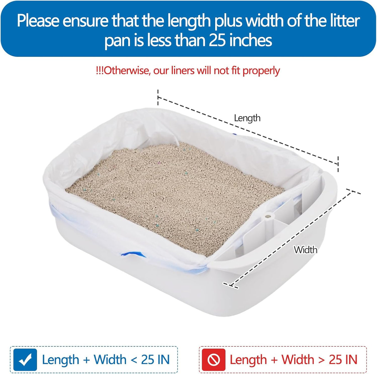Heavy duty leakproof cat waste liner bag being pulled shut by drawstring