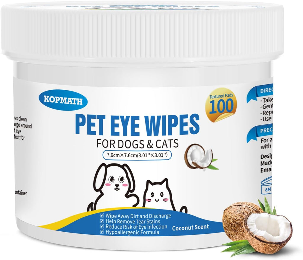 Daily eye cleaning routine pads for white dogs and kittens