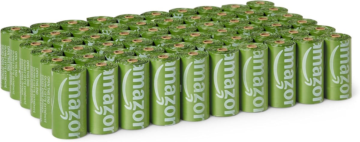 Three hundred pack dog poop bags showing perforation details