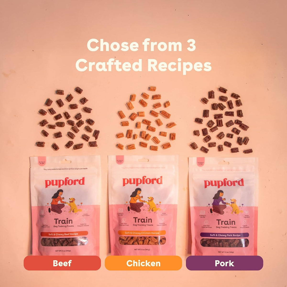 Healthy beef based dog rewards by Pupford