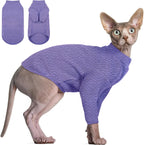 DENTRUN Sphynx Hairless Cats Shirt Pullover Kitten T-Shirts, Breathable Cat Wear Turtleneck Sweater Adorable Cat's Clothes Vest Pajamas Jumpsuit - Image 14