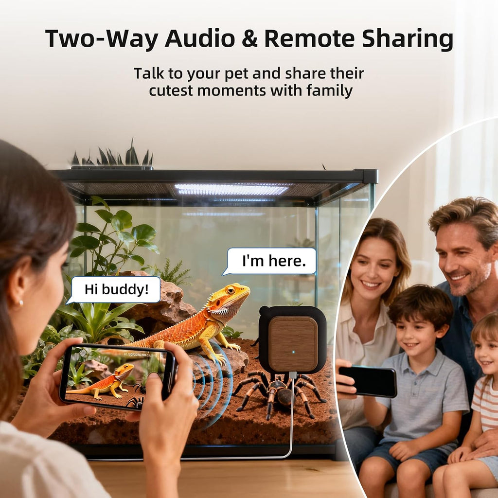 5MP Aquarium & Terrarium Camera, WiFi Pet Camera, Time-Lapse Video, Walnut Wood Case, 120 degrees Wide-Angle Anti-Glare Lens, Video Playback, Motion Detection, Easy Magnetic Install for Fish, Reptiles - Image 9