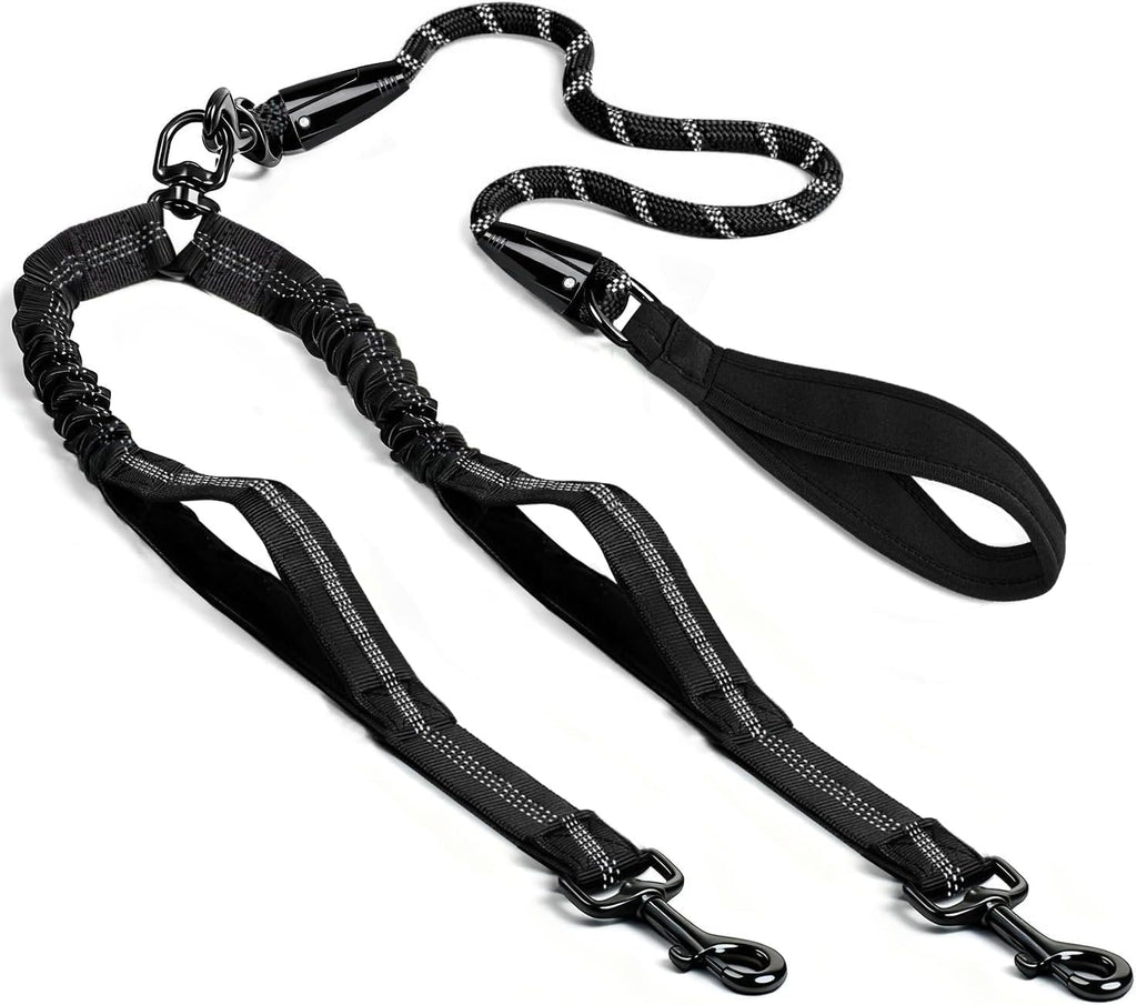 Durable imported double leash for two medium and large dogs