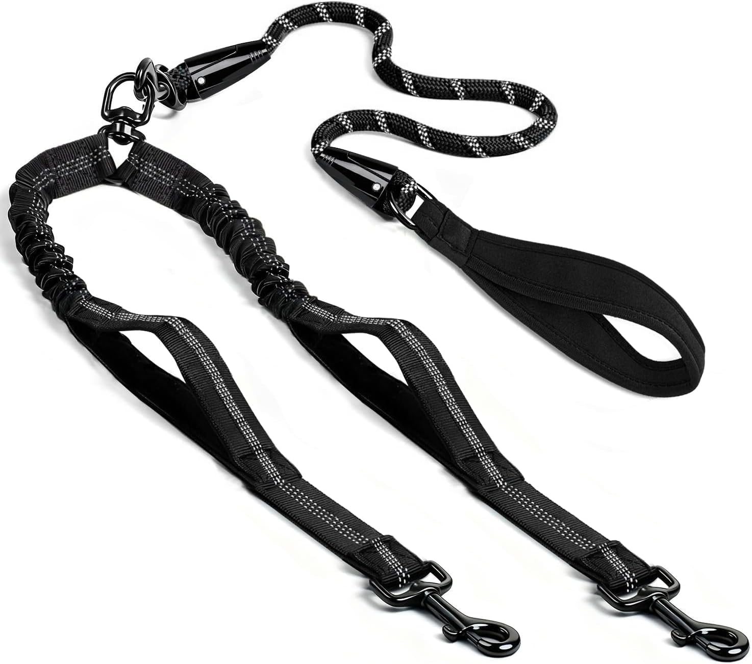 Durable imported double leash for two medium and large dogs