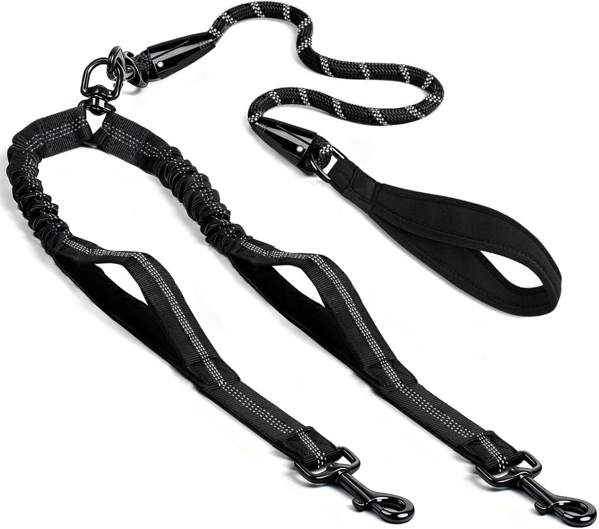 Durable imported double leash for two medium and large dogs
