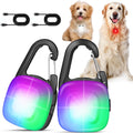 POEEY rechargeable dog lights for night walking front view showing the clip on attachment.