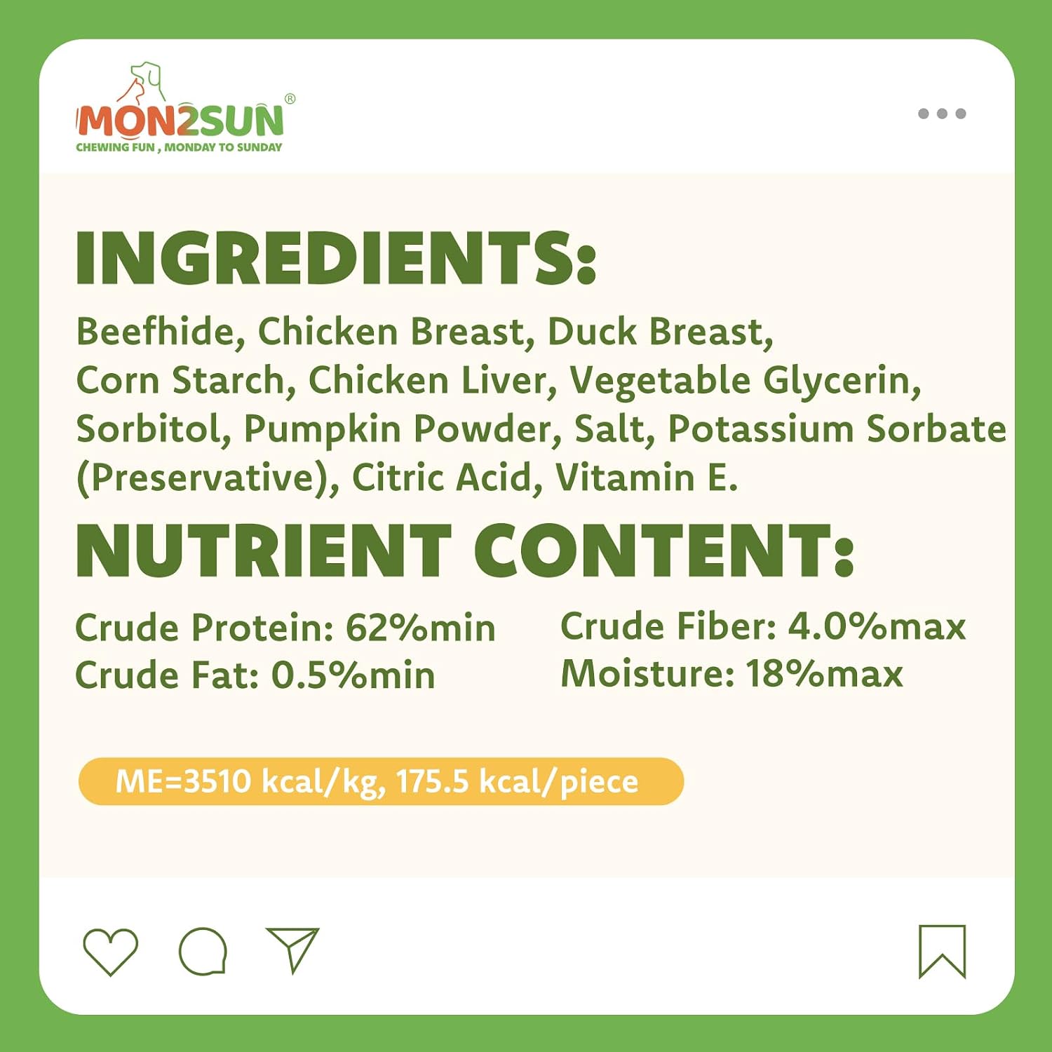 Mon2sun dental hygiene dog snacks for medium dogs
