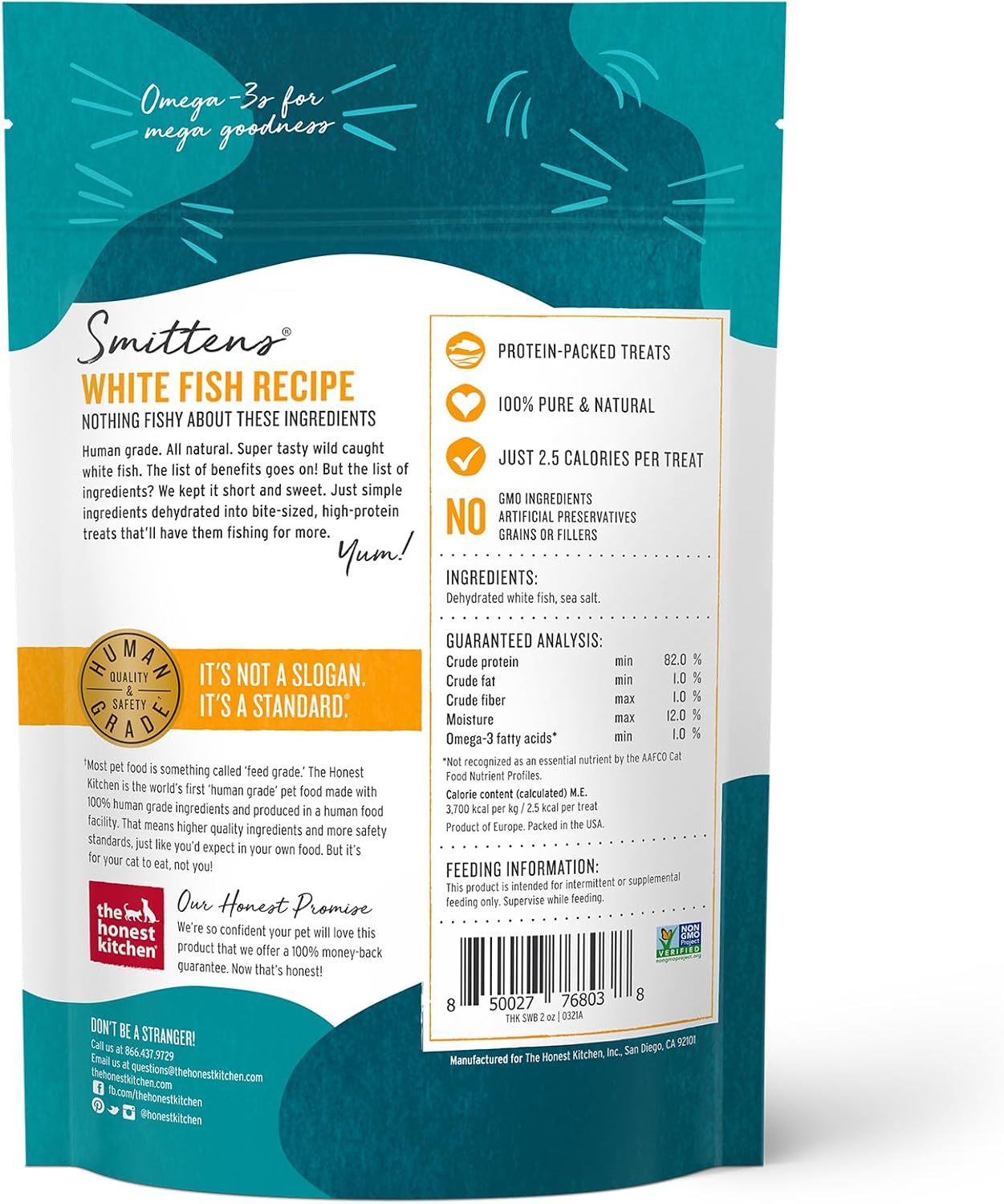 Heart shaped white fish dehydrated premium cat treats close up