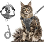Shudyear gray cat harness closeup of secure quick release buckles