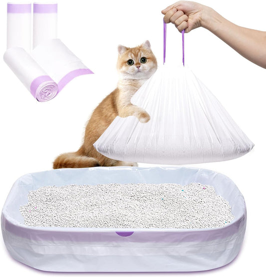 Elzrghs Cat Litter Box Liners front view of the thirty pack retail packaging.